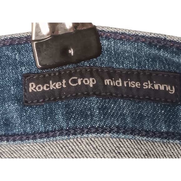 Citizens of Humanity Rocket Crop Mid Rise Skinny Jeans Blue Distressed 26 - Picture 14 of 16